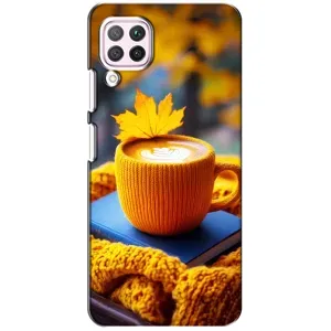 Чехол с уникальным дизайном «Осень с кофе» для Huawei P40 Lite (Кофе на желтом пледе)