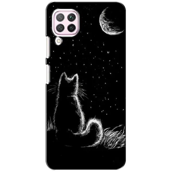 Чохол з принтом «Котик і місяць» для Huawei P40 Lite