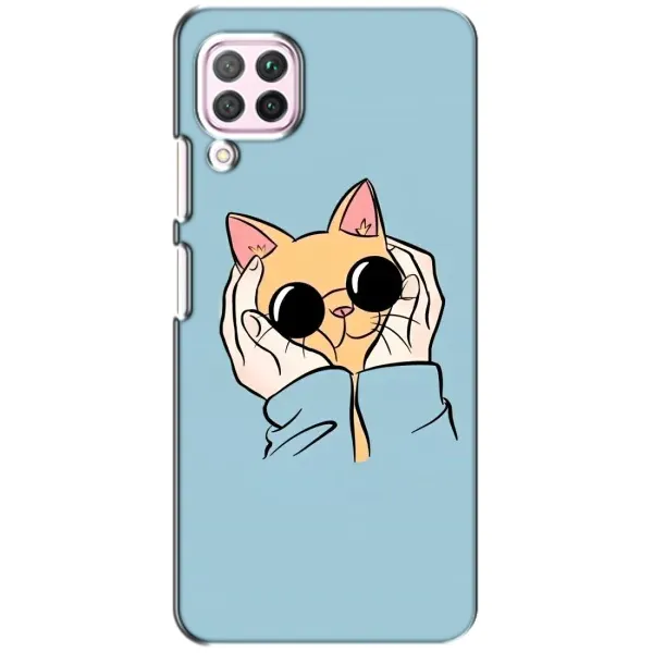 Чохол з принтом «Котик в окулярах» для Huawei P40 Lite