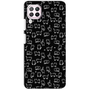 Чехол с принтом для Huawei P40 Lite (AlphaPrint) Модные коты (Меленькие котики)