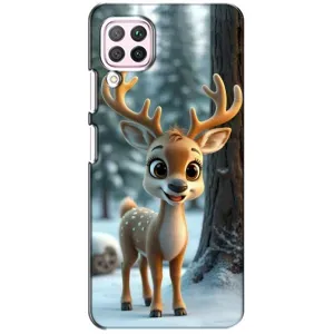 Яркий чехол для Huawei P40 Lite с Зимними Оленятами (Олененок в лесу)