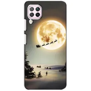 Новогодние, Праздничные Чехлы для Huawei P40 Lite - 2024 год (Санта на луне)
