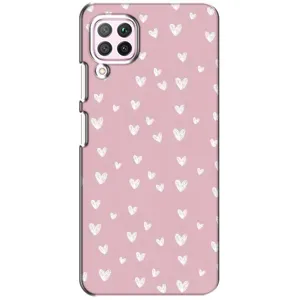 Чехол с розовым рисунком для Huawei P40 Lite (Сердечки на розовом)