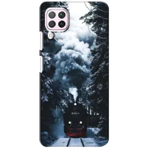 Новогодние, Праздничные Чехлы для Huawei P40 Lite - 2024 год (Зимний поезд)