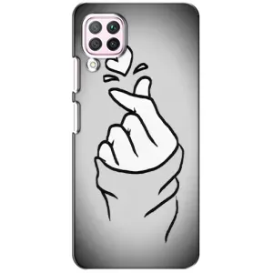 Чехол с принтом для Huawei P40 Lite (AlphaPrint - Знак сердечка) (Значок Love)