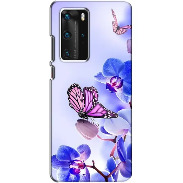 Чехол с принтом «Бабочка на цветочке» для Huawei P40 Pro