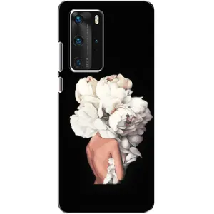 Чехлы (ART) Цветы на Huawei P40 Pro (VPrint) (Білі квіти)