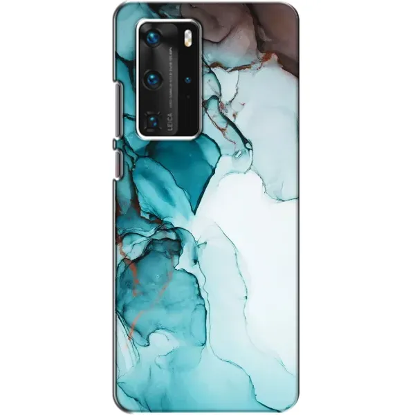 Чехол с принтом «Бирюзовый мрамор» для Huawei P40 Pro