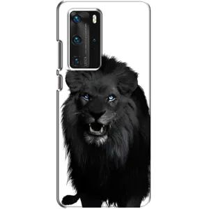 Чехлы с картинками животных Huawei P40 Pro (Черный ЛЕВ)