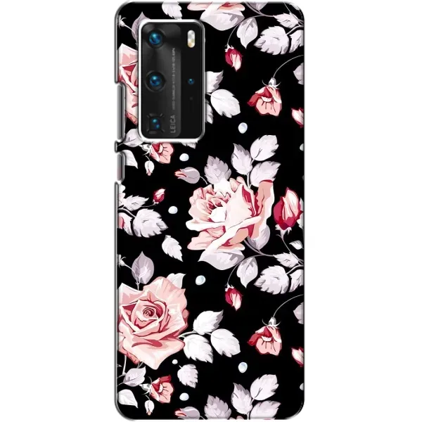 Чехол с принтом «Цветочки на черном» для Huawei P40 Pro