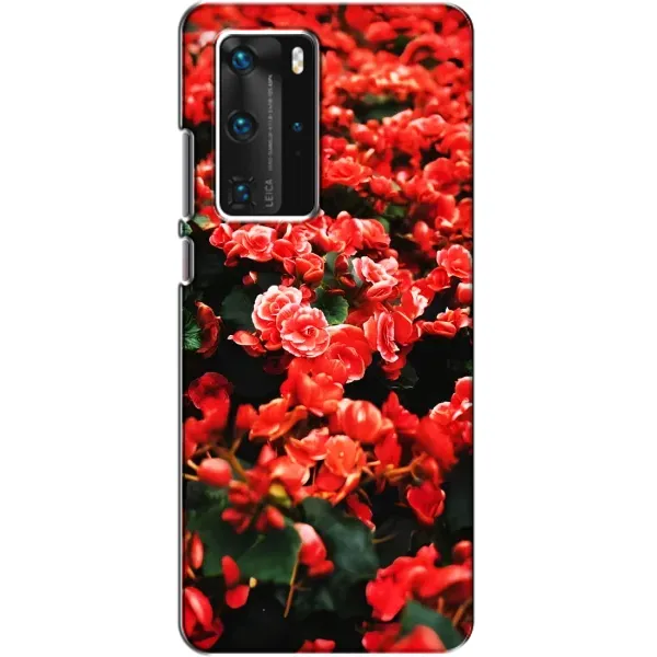 Чехол с принтом «Цветы красные» для Huawei P40 Pro