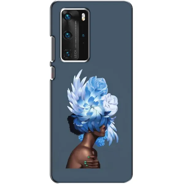 Чехол с принтом «Цветы на голове» для Huawei P40 Pro