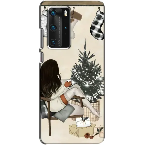 Чехол с принтом «Девушка с елкой» для Huawei P40 Pro Чехол с принтом «Девушка с елкой» для Huawei P40 Pro