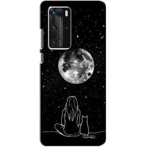 Чохол з малюнком кіт на Huawei P40 Pro (Дівчина з котом)