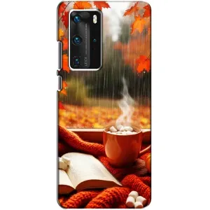 Чехол с уникальным дизайном «Осень с кофе» для Huawei P40 Pro (Кофе и дождь)