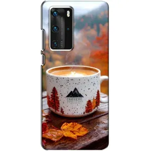 Чехол с уникальным дизайном «Осень с кофе» для Huawei P40 Pro (Кофе на природе)