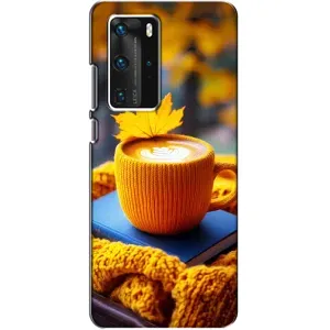 Чехол с уникальным дизайном «Осень с кофе» для Huawei P40 Pro (Кофе на желтом пледе)