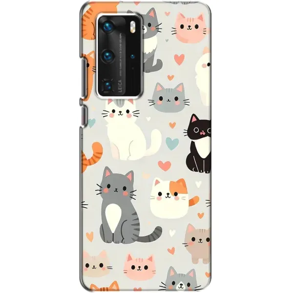 Чохол з принтом «Колаж котів» для Huawei P40 Pro