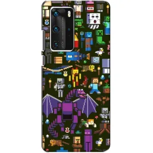 Чехол Майнкрафт на Huawei P40 Pro (AlphaPrint) Minecraft (Коллаж Майнкрафт)