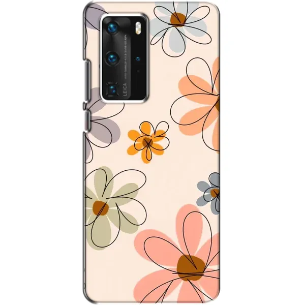 Чехол с принтом «Разноцветные цветы» для Huawei P40 Pro
