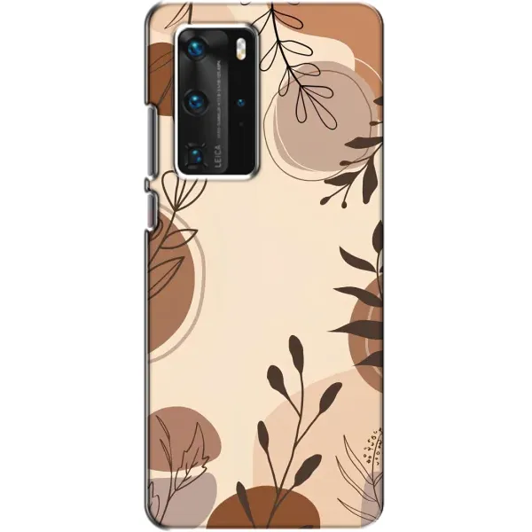 Чехол с принтом «Коричневые цветы» для Huawei P40 Pro