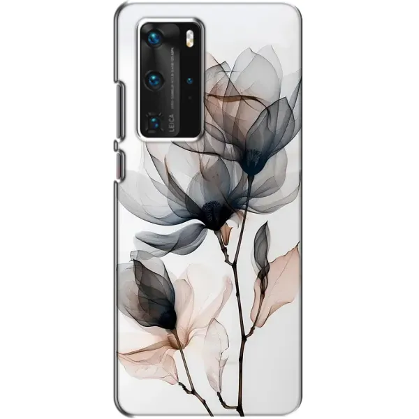 Чехол с принтом «Цветы на белом» для Huawei P40 Pro