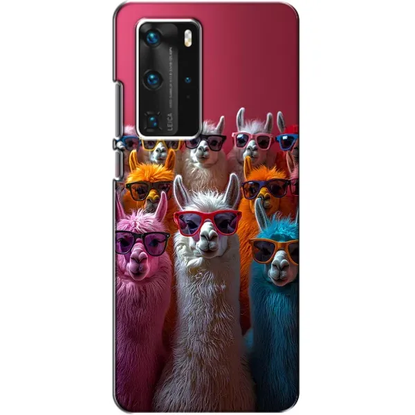 Чехол с принтом «Ламы в очках» для Huawei P40 Pro