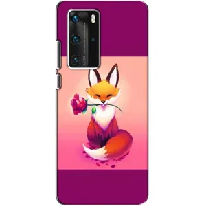 Чохли з картинкою Лисичка для Huawei P40 Pro (VPrint) (Лиса з трояндою)