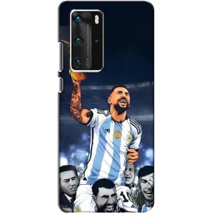 Чехлы для Huawei P40 Pro (Leo чемпион) (AlphaPrint) (Месси с кубком)