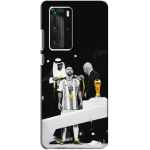 Чехлы для Huawei P40 Pro (Leo чемпион) (AlphaPrint) (Месси в накидке)
