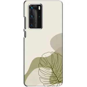 Силиконовый чехол с принтом в цветах на Huawei P40 Pro (Зеленая монстера дизайн)
