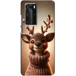 Яскравий чохол для Huawei P40 Pro з Зимові Оленята (Олень в светрі)