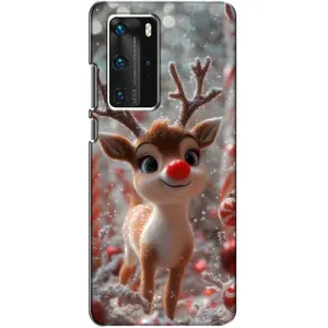 Яскравий чохол для Huawei P40 Pro з Зимові Оленята (Олень з носом)