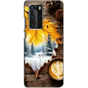 Чехол с уникальным дизайном «Осень с кофе» для Huawei P40 Pro (Осенне-зимний кофе)