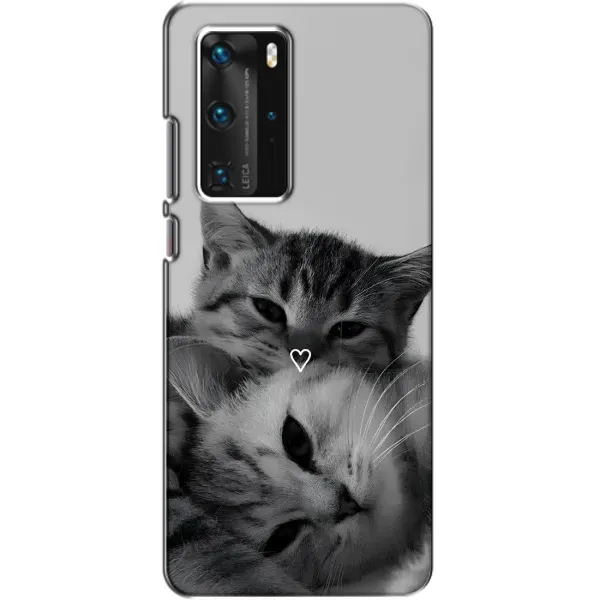 Чохол з принтом «Пара котів» для Huawei P40 Pro