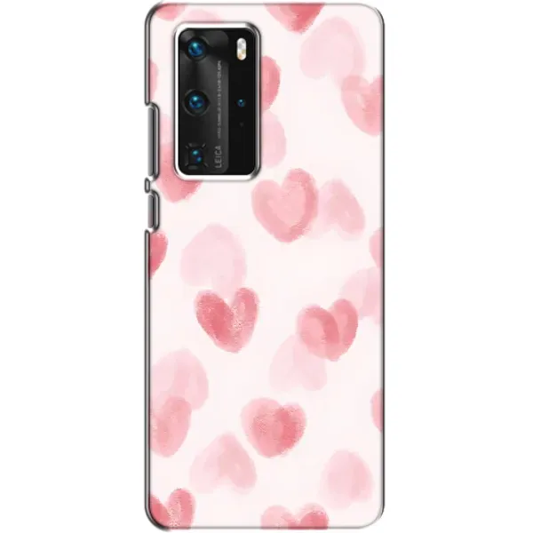 Чехол с принтом «Розовые сердечки» для Huawei P40 Pro