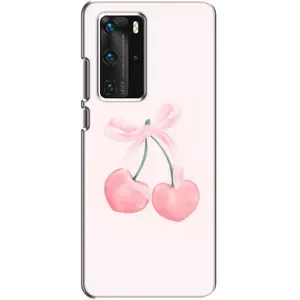 Чехол с розовым рисунком для Huawei P40 Pro (Розовые вишни)
