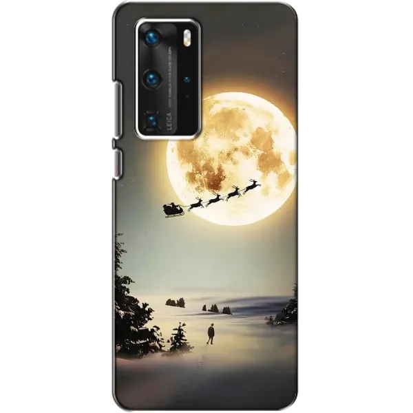 Чехол с принтом «Санта на луне» для Huawei P40 Pro