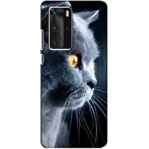 Чохли з Котиками для Huawei P40 Pro (VPrint) (Сірий Кіт)