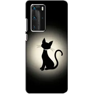 Чохол з принтом для Huawei P40 Pro (AlphaPrint) Модні коти (Силует котика)