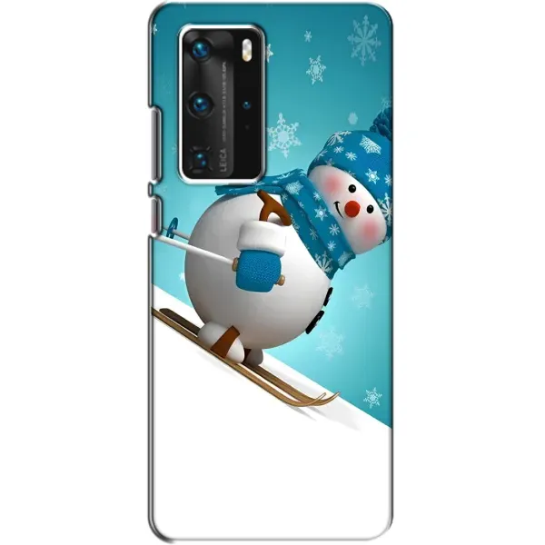 Чохол з принтом «Сніговик на лижах» для Huawei P40 Pro