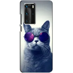 Чохол з принтом для Huawei P40 Pro (AlphaPrint) Модні коти (Стильний кіт)