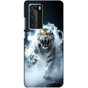 Чохол з картинкою 'Хижаки' для Huawei P40 Pro (Білий тигр у диму)