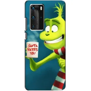 Різдвяні Чохли для Huawei P40 Pro (VPrint) (Зелений Грінч)