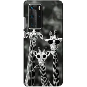 Силіконовий чохол з КАРТИНКАМИ літо для Huawei P40 Pro (AlphaPrint) (Жирафи в окулярах)