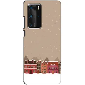 Новогодние, Праздничные Чехлы для Huawei P40 Pro - 2024 год (Зимний город)