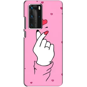 Чехол с принтом для Huawei P40 Pro (AlphaPrint - Знак сердечка)
