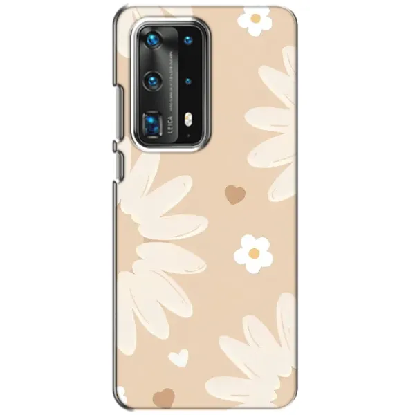 Чохол з принтом «Бежеві квіти» для Huawei P40