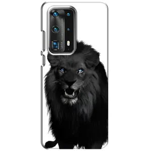 Чехлы с картинками животных Huawei P40 (Черный ЛЕВ)