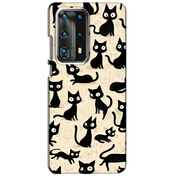 Чехол с принтом «Черные коты» для Huawei P40
